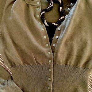 Isalis ColleenOlive Button-Up Women's Cardigan size L NWOT